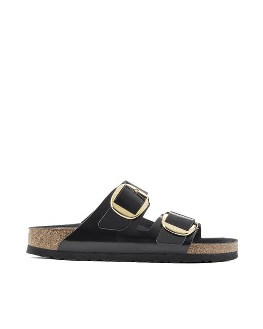 Birkenstock Black Ciabatta Arizona Big Buckle High Shine