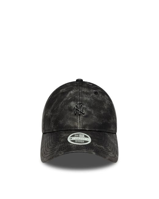 KTZ Black Cappellino 9Twenty New York Yankees Mlb Worn Eco-Pelle Nero