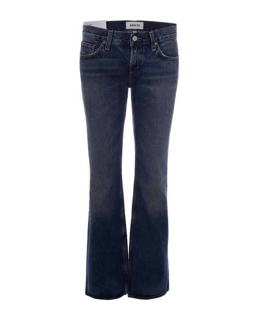 Agolde Blue Jeans Low Rise Boot Combination