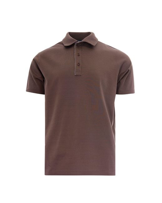 Paul & Shark Brown Double Jersey Polo for men