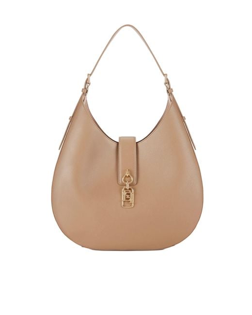 Elisabetta Franchi Natural Hobo Bag Argilla