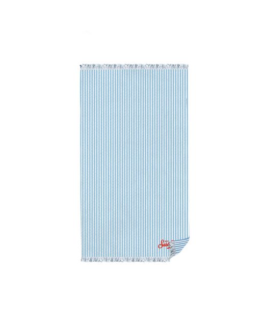 Mc2 Saint Barth Blue Telo Mare Foutas Micro Stripes Light