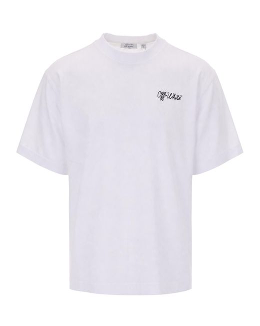 Off-White c/o Virgil Abloh White T-Shirt Logo Ricamato for men
