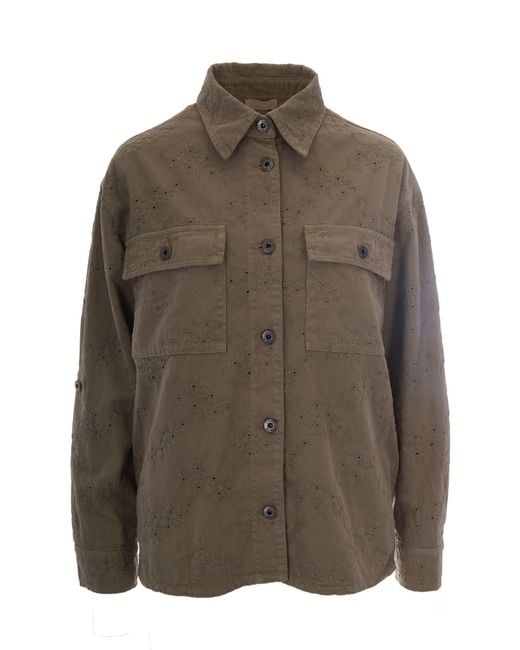 Liu Jo Brown Embroidered Shirt