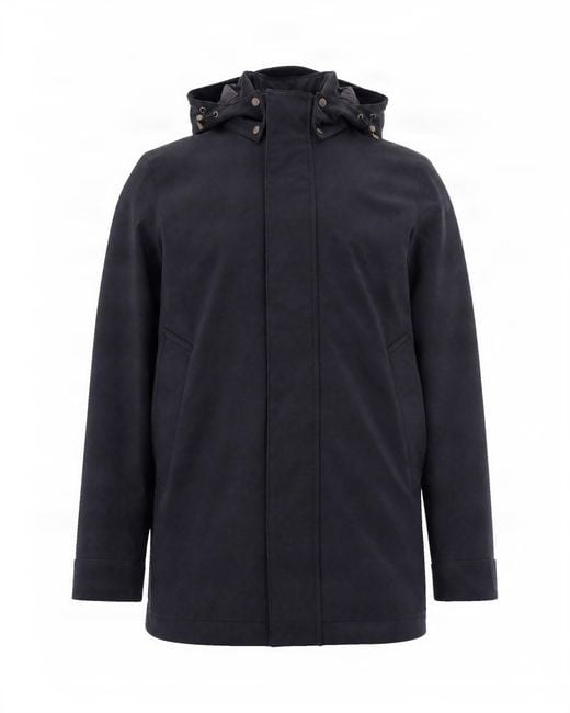 Woolrich Blue Parka Softshell Melton for men