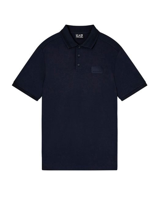 EA7 Blue Polo Shirt Lux Identity for men