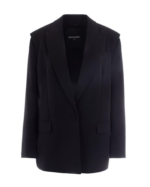 Patrizia Pepe Blue Stylish Mini Jacket For Ss26