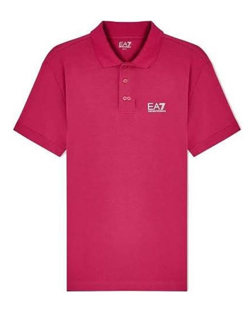 EA7 Pink Polo Shirt Core Identity for men