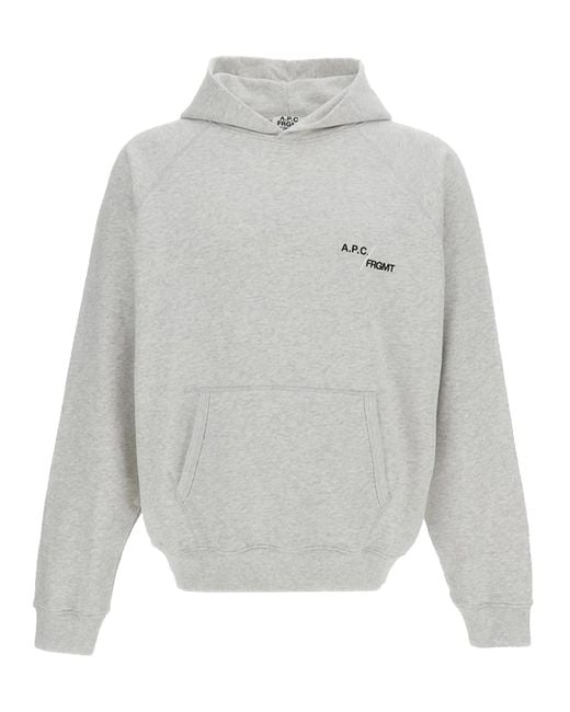 A.P.C. Gray Straight-Cut Hooded Sweatshirt for men