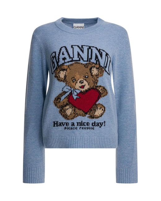 Ganni Blue Cozy Sweater