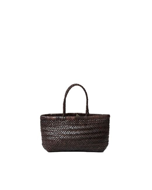 Borsa A Mano Mini Flat Gora Dark di Dragon Diffusion in White