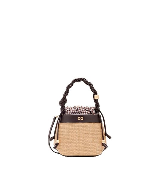 Ganni Multicolor Borsa Bou Bucket Raphia Seal