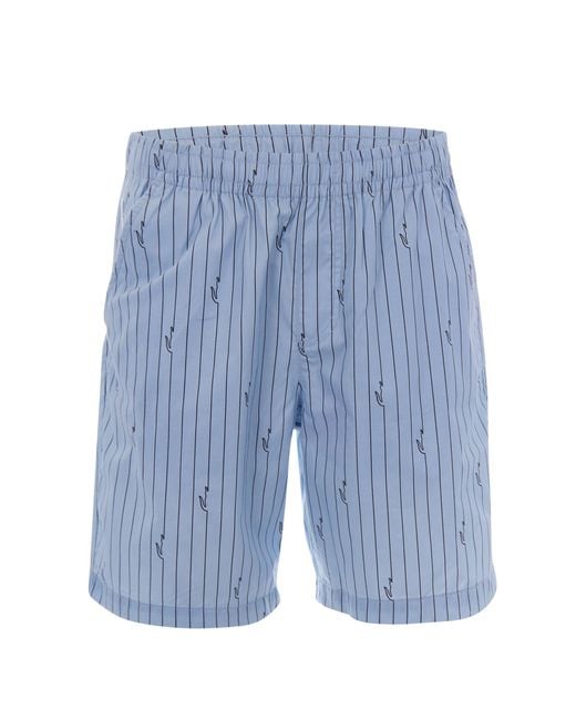 Lacoste Blue Bermuda Righe Coccodrillo Blu for men