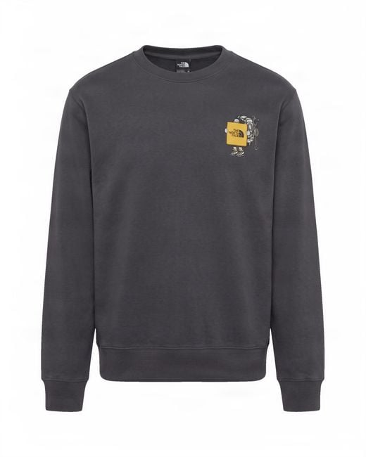 The North Face Gray Felpa Gear Up Get Out Anthracite for men