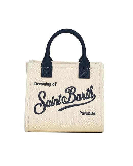 Mc2 Saint Barth White Borsa Vanity Midi Canvas Natural