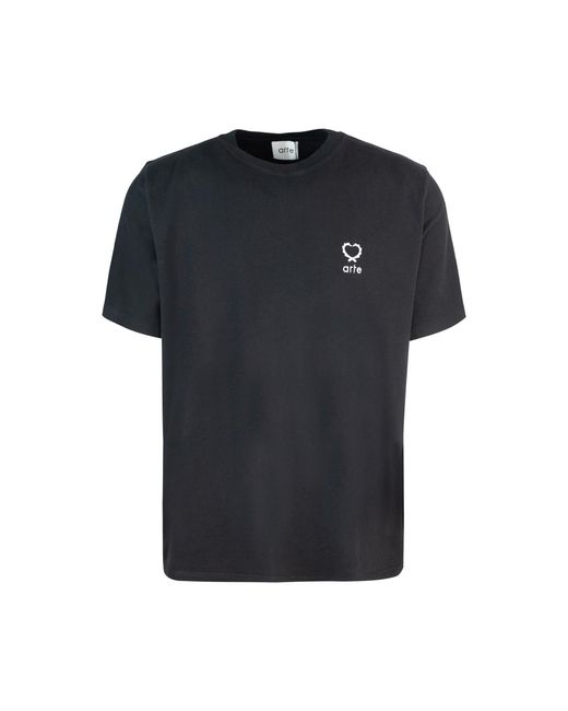 Arte' Black T-Shirt Small Heart Nera for men