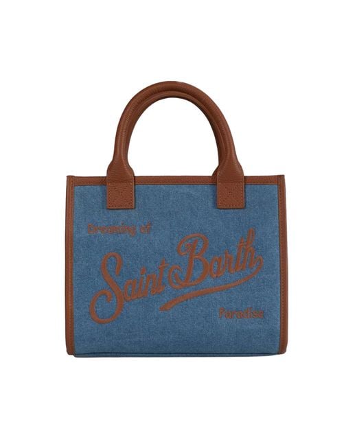 Mc2 Saint Barth Blue Borsa Vanity Midi Rain Leather