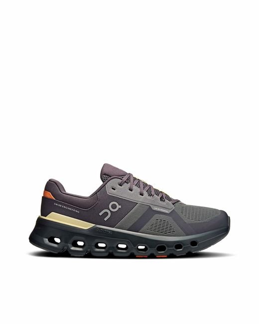 On Shoes Black Sneakers Cloudrunner 2 Rock/Tangerine Uomo for men