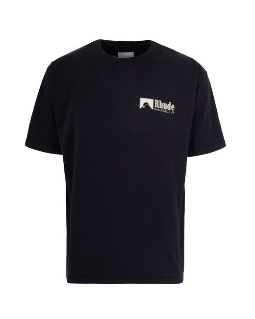 Rhude Black Logo Crew Neck T-Shirt for men