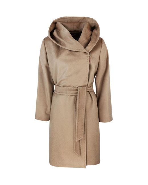 Max Mara Newman Camel Coat in Natural | Lyst