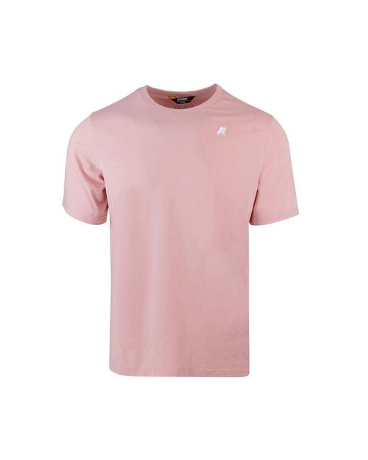 K-Way Pink T-Shirt Adam Stretch Jersey Powder for men