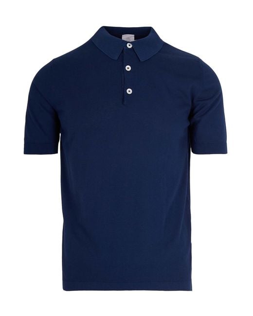 Eleventy Blue Cotton Polo Shirt for men