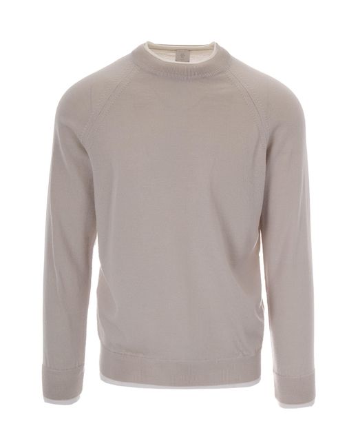 Eleventy Gray Maglia Girocollo Double Sabbia for men