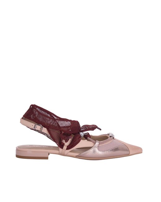 Pinko Purple Slingback Ballerina Flats With Pointed Toe