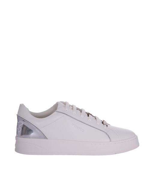 Pinko White Low-Top Sneakers With Metallic Accents