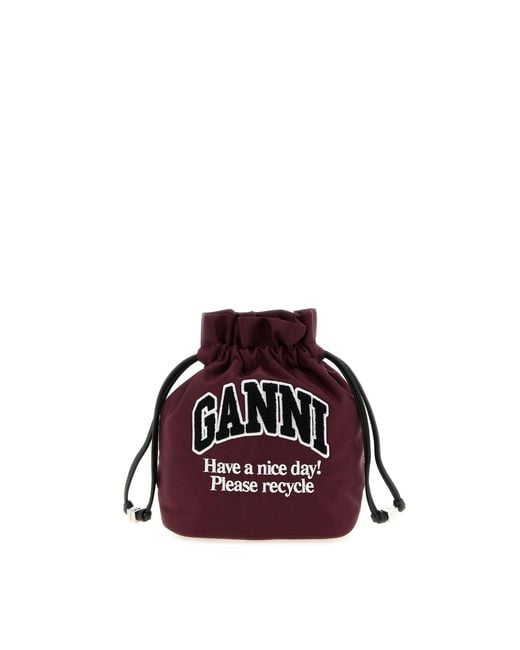 Ganni Red Secchiello Nylon Windsor Wine