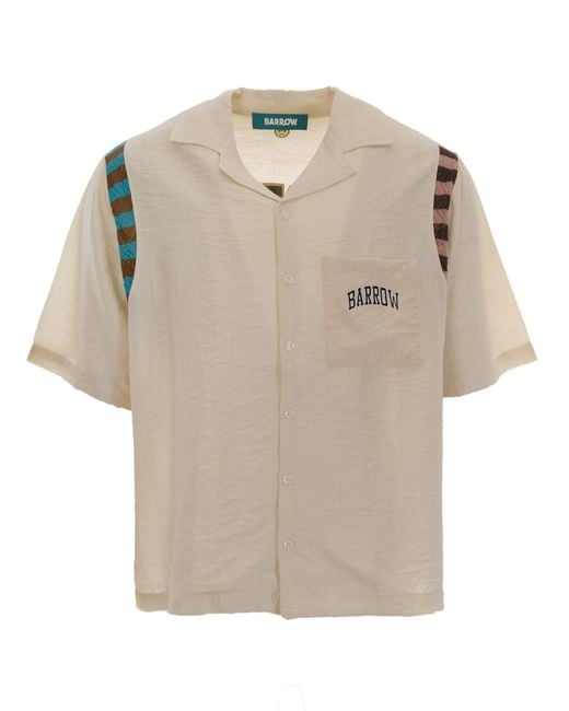 Barrow White Camicia Bowling Crema for men
