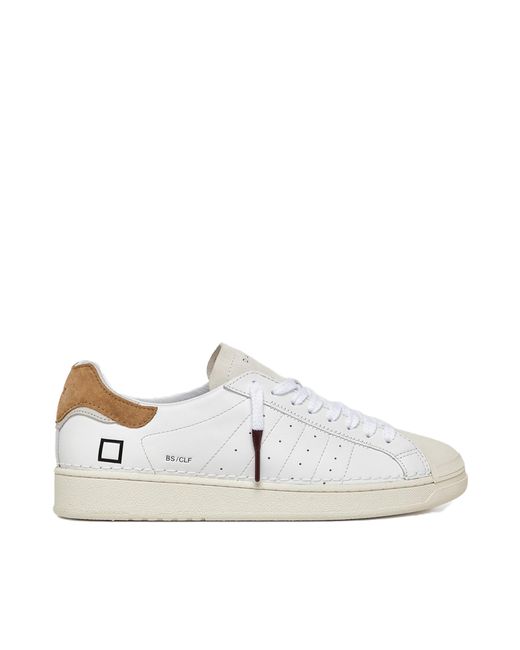 Date White Sneaker Base Calf Cuoio for men