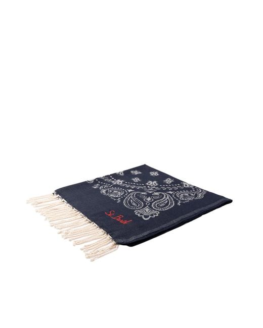 Mc2 Saint Barth Blue Telo Mare Foutas Bandana Blu