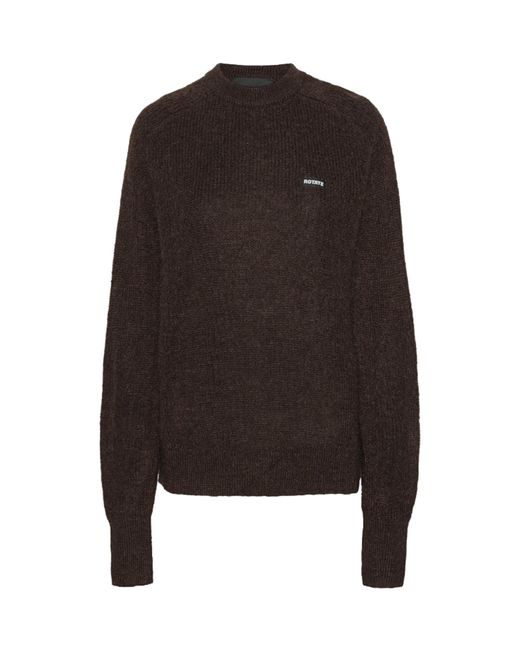 ROTATE BIRGER CHRISTENSEN Black Maglione Leggero Con Logo Marrone