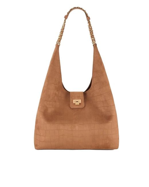 Elisabetta Franchi Brown Hobo Bag Suede