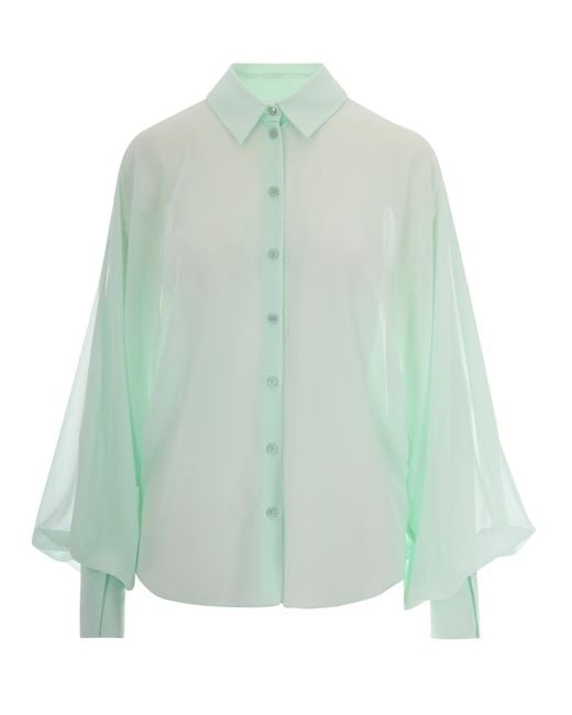 Patrizia Pepe Green Shirt Fluid