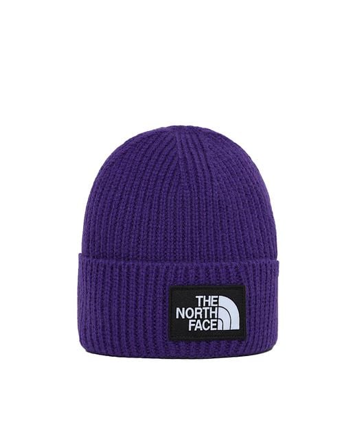 The North Face Purple Berretto Logo Box Peak for men