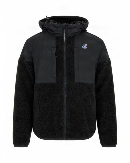 K-Way Black Giubbino Samson 4.0 Orsetto Pure for men