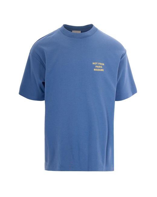 Drole de Monsieur Blue T-Shirt Slogan Atlantic for men