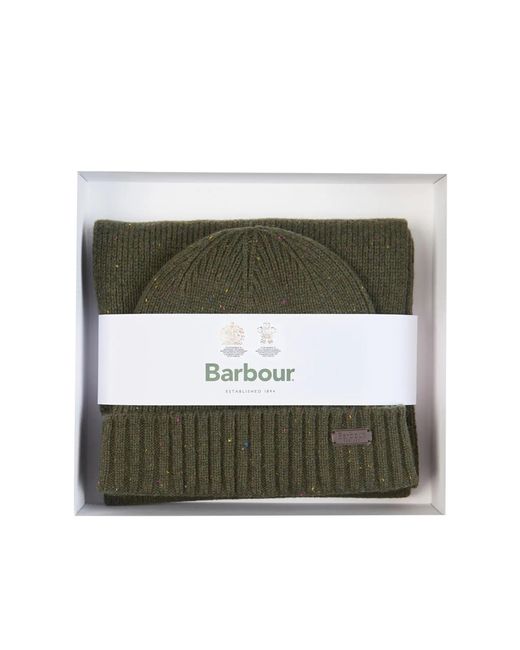 Barbour Green Gift Set Carlton Fleck for men