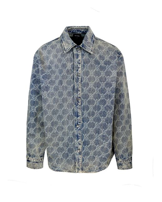 Camicia Shield Laser Denim di Daily Paper in Blue da Uomo