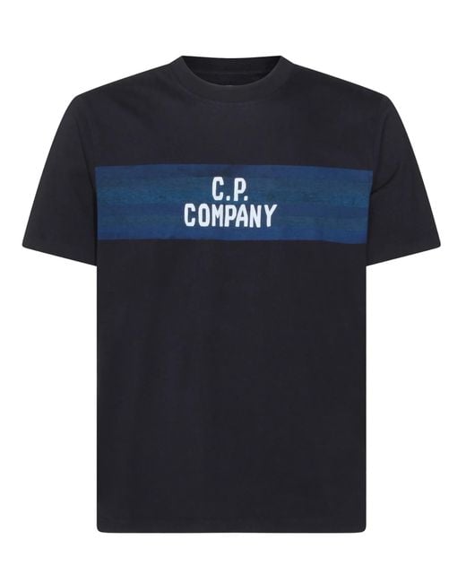 C P Company Blue T-Shirt Striped for men