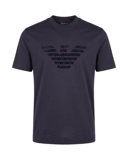 Emporio Armani Blue T-Shirt Maxi Eagle for men