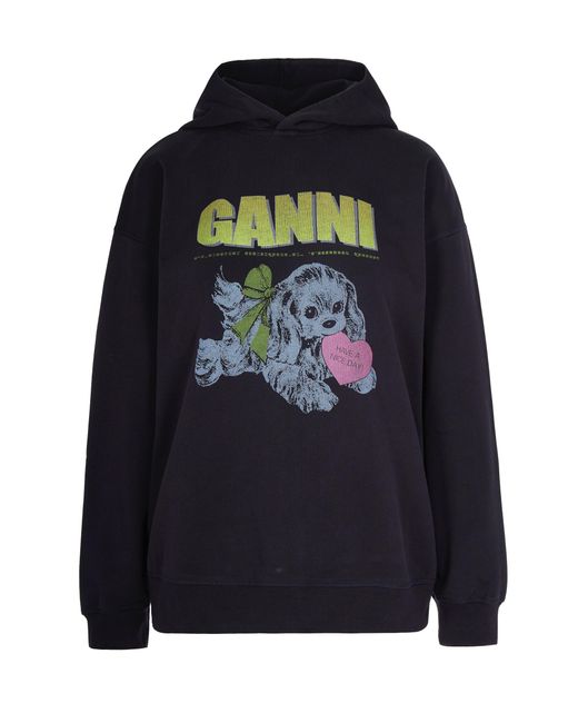 Ganni Black Felpa Isoli Oversized Phantom