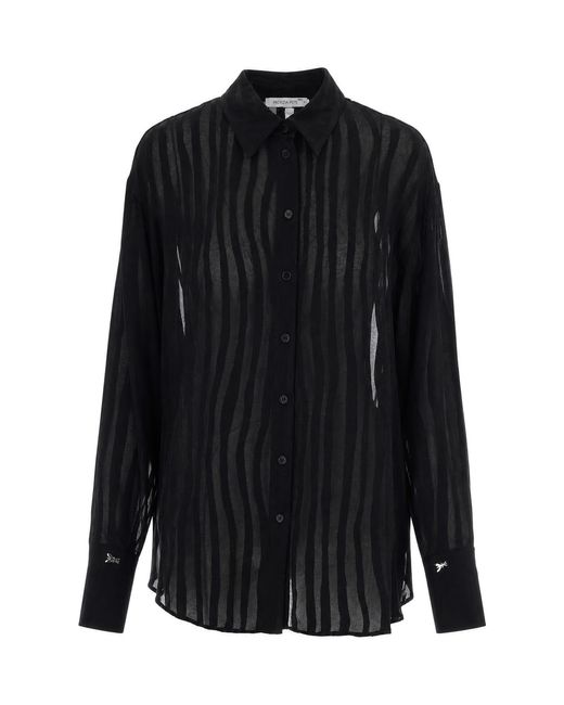 Patrizia Pepe Blue Camicia Devoré Nera