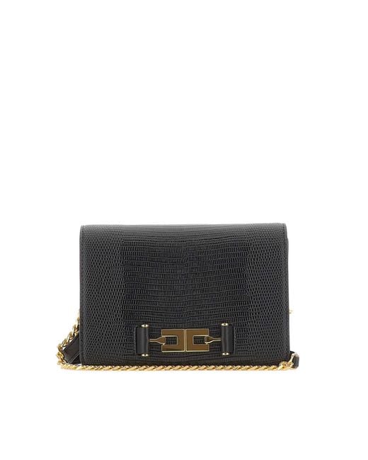 Elisabetta Franchi Black Borsa Snake Nera