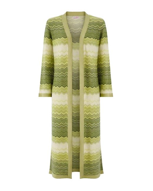 Mc2 Saint Barth Green Long Cardigan Tonia
