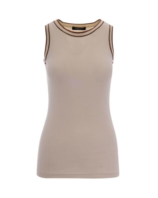 Fabiana Filippi Brown Tank Top Ribbed Jersey