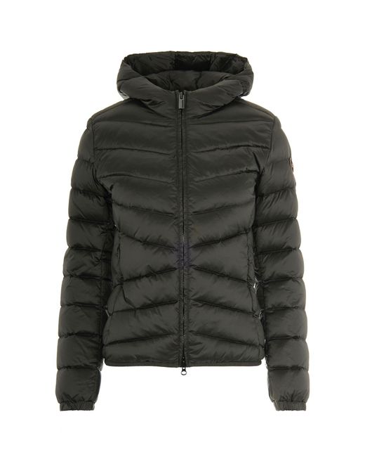 Colmar Black Piumino Trapuntato Con Cappuccio Grigio