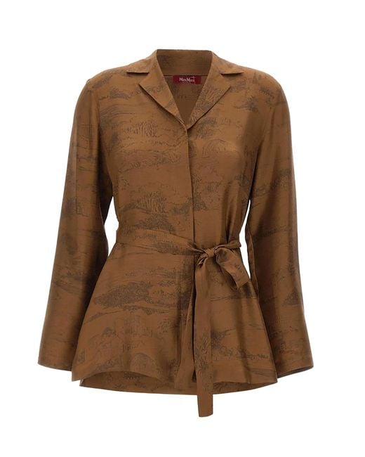 Max Mara Brown Regular Printed Shirt